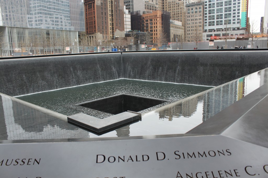 One of two memorials on the footprint of the Twin Towers
