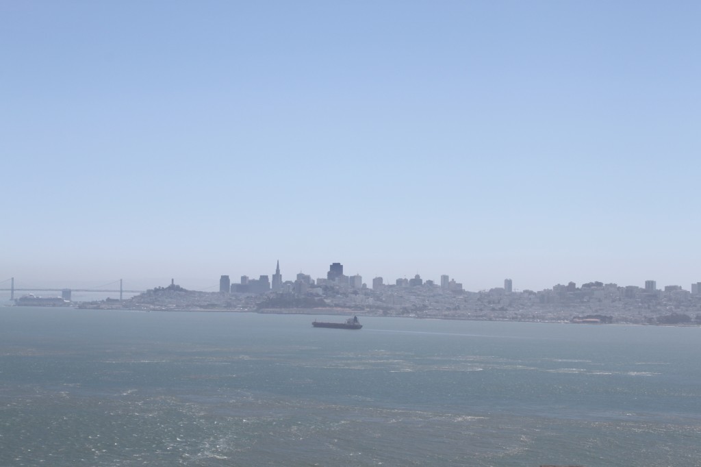 Views of the city from the bridge