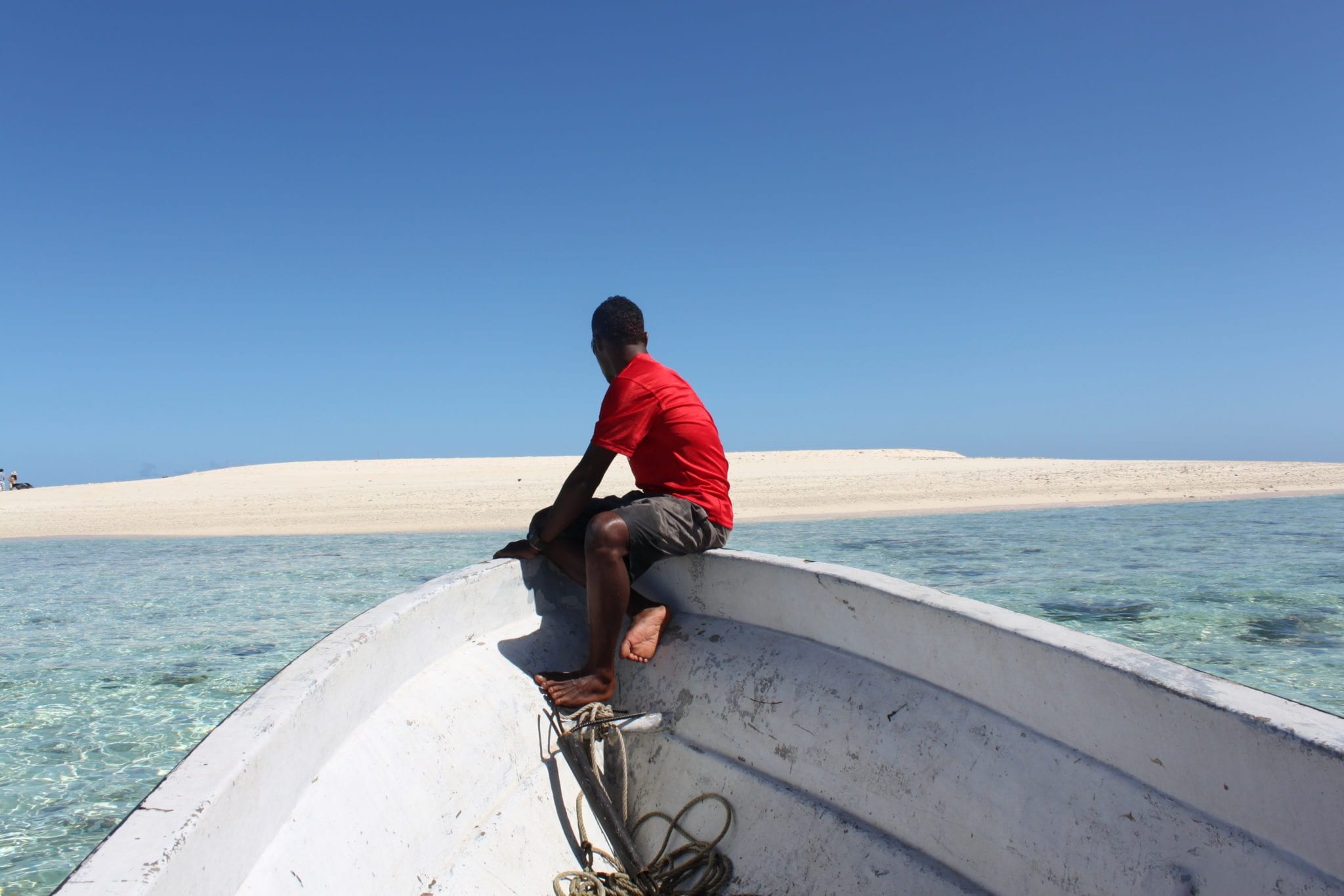 Arriving at our private island for our picnic