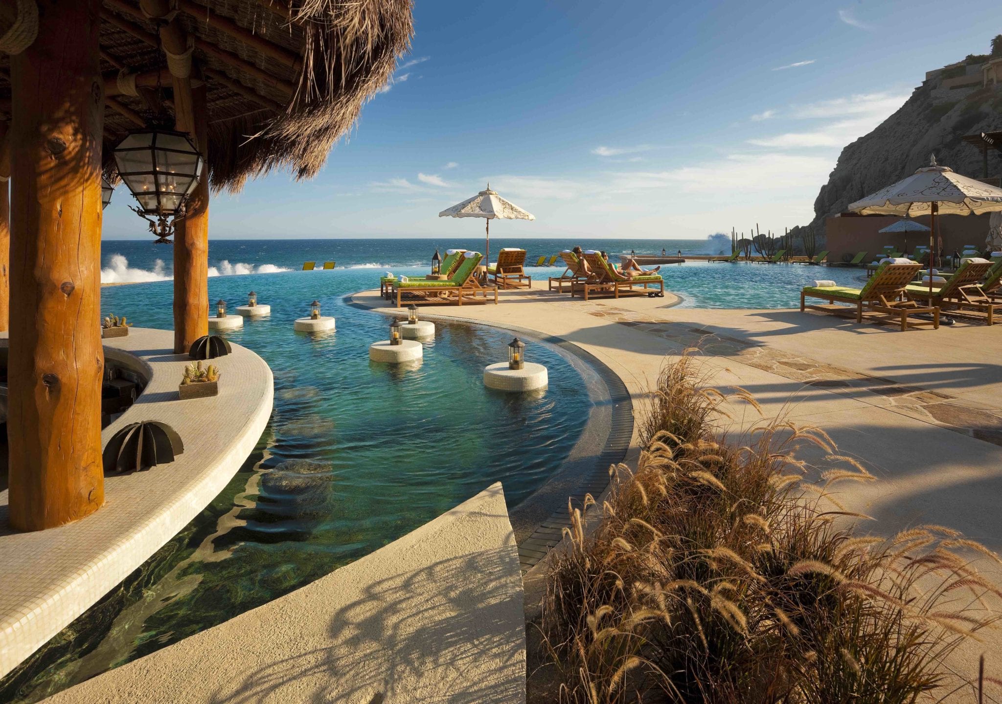 Hotel Pool Bar with People
